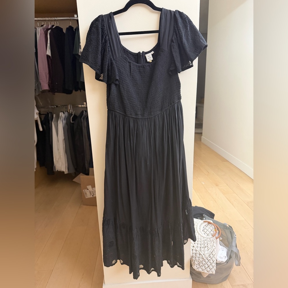Anthropologie Chic Black Midi Dress